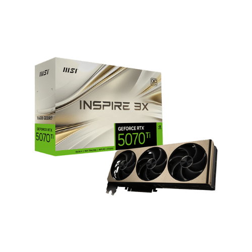 MSI RTX 5070 Ti Inspire 3X OC Plus 16GB Graphics Card G507T-16I3CP MSI RTX 5070 Ti Inspire 3X OC Plus 16GB Graphics Card G507T-16I3CP